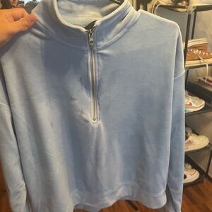 Avia Blue Zip Up Sweater Plush Fleece